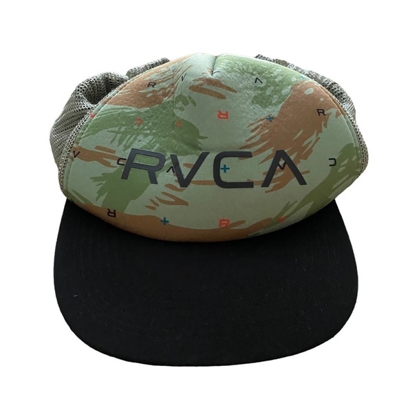 RVCA Green Trucker Hat  Snapback Cap Adjustable - Picture 1 of 6